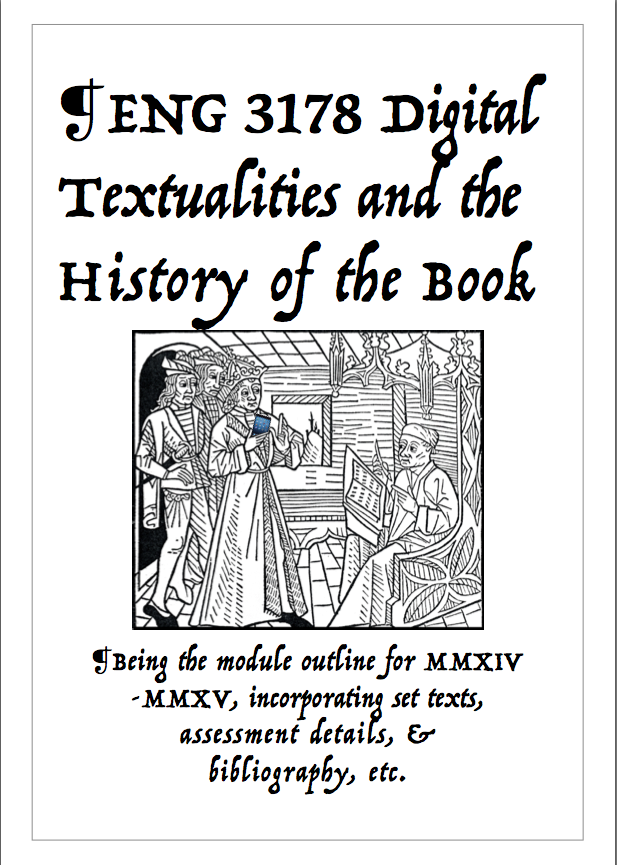 Digital Textualities and the History of the Book